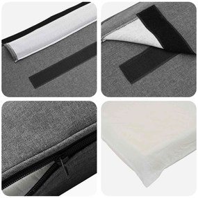 vidaXL Ταπετσαρισμένο κεφαλάρι Λευκό και Ανοιχτό Γκρι 120 cm