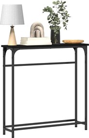 vidaXL Τραπέζι κονσόλας με ράφι Μαύρη Οξυά 75 x 19,5 x 75 εκ.
