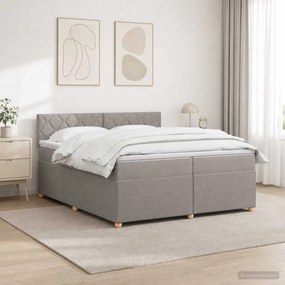 vidaXL Κρεβάτι box spring με στρώμα Taupe 200 x 200 cm Ύφασμα