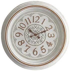 Ρολόι τοίχου Alicce Inart σε λευκή αντικέ και χρυσή απόχρωση Φ58.2x5.6εκ 58.2x58.2x5.6 εκ.