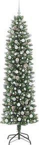 vidaXL Τεχνητό Λεπτό Χριστουγεννιάτικο Δέντρο Πράσινο και Λευκό 240 cm