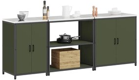 vidaXL Σετ Αποθήκευσης Κουζίνας 3 pcs Ελιά Πράσινη 210 x 50 x 92 εκ
