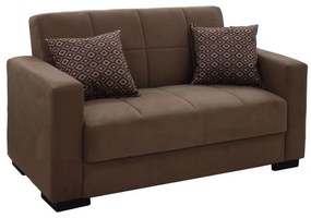 Kαναπές κρεβάτι Vox 2θέσιος ύφασμα βελουτέ καφέ 148x77x80εκ Υλικό: FABRIC - SPRING - POPLAR WOOD 213-000004