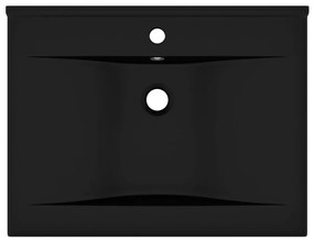 vidaXL Νιπτήρας με Οπή Βρύσης Μαύρο Ματ 60 x 46 εκ. Κεραμικός