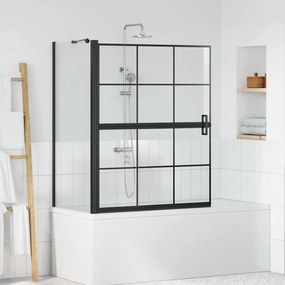 vidaXL Οθόνη ντους μπάνιου Μαύρο και Διαφανές 116 x 68 x 128 εκ.
