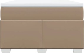 vidaXL Κρεβάτι Boxspring με Στρώμα Καπουτσίνο 120x200εκ.από Συνθ.Δέρμα