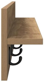 vidaXL Τοίχου Κρεμάστρα με ράφι artisan δρυς 80 x 10.5 x 18 εκ