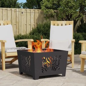 vidaXL Φωτιά Μαύρο 60 x 60 x 40 cm Κρύα έλαση από χάλυβα