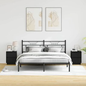 vidaXL Κομοδίνο 2 τμχ. Μαύρη Οξυά 39 x 34,5 x 50 εκ.