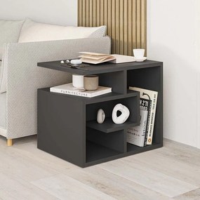Βοηθητικό τραπεζάκι Labirent Megapap χρώμα ανθρακί 54x40x45εκ.