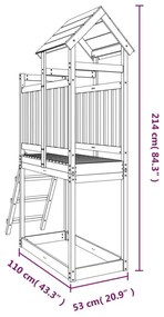 Παιδική Χαρά Εξωτ. Χώρου 53x110x214εκ. Μασίφ Ξύλο Ψευδοτσούγκας - Καφέ