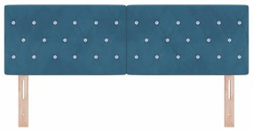 vidaXL Κεφαλάρι LED με φώτα λωρίδας LED Σκούρο Μπλε 144 cm Βελούδο