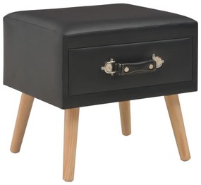 vidaXL Κομοδίνα 2 τεμ. Μαύρα 40 x 35 x 40 εκ. από Συνθετικό Δέρμα