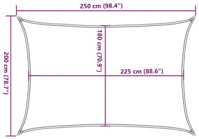 Πανί Σκίασης Κόκκινο 2 x 2,5 μ. από HDPE 160 γρ./μ² - Κόκκινο