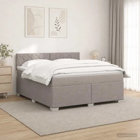 vidaXL Κρεβάτι box spring με στρώμα Taupe 140 x 200 cm Ύφασμα