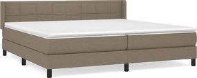 vidaXL Κρεβάτι Boxspring με Στρώμα Taupe 200x200 εκ. Υφασμάτινο