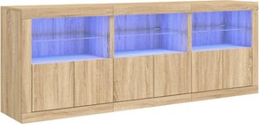 vidaXL Ντουλάπι με LED Sonoma Δρυς 181,5x37x67 εκ.