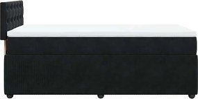 vidaXL Κρεβάτι Boxspring με Στρώμα Μαύρο 90x200 εκ. Βελούδινο