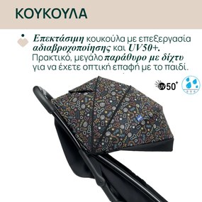 Chicco Καρότσι Μωρού Glee Playful Black για Παιδί έως 22kg