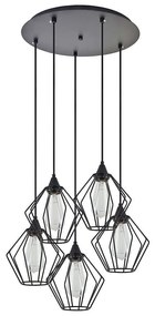 Φωτιστικό Οροφής Adept 77-8751 42x42x300cm 5xE27 60W Black Homelighting