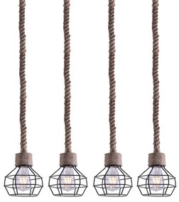 Φωτιστικό Οροφής - Ράγα 77-3684 Grenade-4 Rope &amp; Black Homelighting Σχοινί