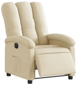vidaXL Πολυθρόνα Ανακλινόμενη Ηλεκτρική Κρεμ Υφασμάτινη