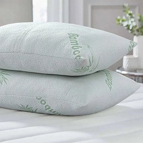 Stewehome Σετ 4 Μαξιλάρια Bamboo Visco Διπλής Όψης Αεριζόμενα Πράσινα 50x70 cm