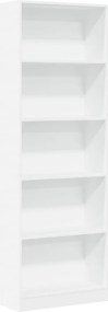 vidaXL Βιβλιοθήκη Λευκή 60x24x176 εκ. από Τεχνητό Ξύλο