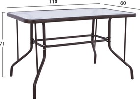 ΣΕΤ ΤΡΑΠΕΖΑΡΙΑΣ 5ΤΜΧ ADAM HM10897.02 ΤΡΑΠΕΖΙ 110x60εκ &amp; 4 ΠΟΛΥΘΡΟΝΕΣ--ΚΑΦΕ