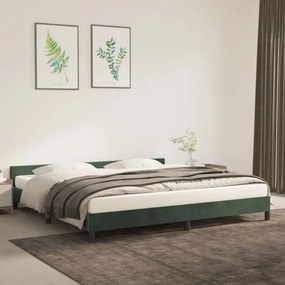 vidaXL Πλαίσιο Κρεβατιού με Κεφαλάρι Σκ. Πράσινο 200x200 εκ. Βελούδινο