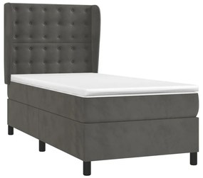 ΚΡΕΒΑΤΙ BOXSPRING ΜΕ ΣΤΡΩΜΑ ΣΚΟΥΡΟ ΓΚΡΙ 80X200 ΕΚ. ΒΕΛΟΥΔΙΝΟ 3129418