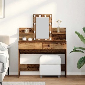 vidaXL Κομοδίνο Παλιό Ξύλο 100 x 40 x 130 εκ Επεξεργασμένο ξύλο