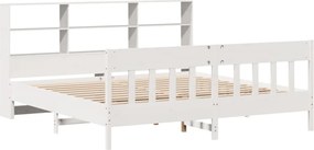 vidaXL Σκελετός Κρεβ. Χωρίς Στρώμα Λευκό 180x200 εκ Μασίφ Πεύκο