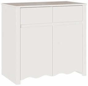 vidaXL Πλαϊνό γραφείο Λευκό 79 x 43 x 75.5 εκ Μασίφ ξύλο πεύκου