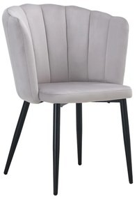 Καρέκλα Esme γκρι βελούδο-πόδι μαύρο μέταλλο 61x55x84εκ Υλικό: METAL VELVET 270-000004