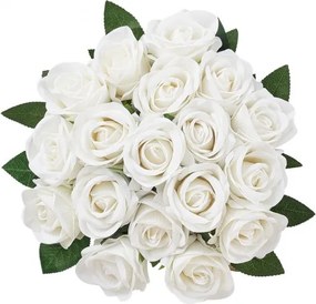 VEVOR 120 Pcs White Roses Artificial Flowers Realistic Bouquet Xmas Home Decor