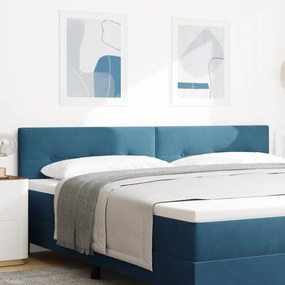 vidaXL LED Κεφαλάρι Με Κουμπιά σε Σκούρο Μπλε 100 εκ Βελούδο