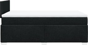 vidaXL Κρεβάτι Boxspring με Στρώμα Μαύρο 120x200 εκ. Υφασμάτινο