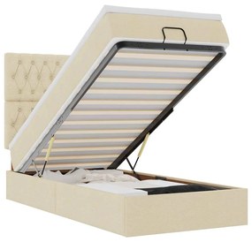 Οθωμανικό κρεβάτι με στρώμα Cream 100x200cm ύφασμα 3313221