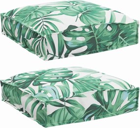 vidaXL Μαξιλάρι 2 pcs Σχέδιο Φύλλου 40 x 40 x 8 εκ. Ύφασμα Όξφορντ