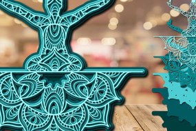 Σετ των 2 Intra απο ξύλο plywood 3mm-4mm πάχος – Yoga Mandala 3D Layer Cut Laser Δίασταση 20x20 cm INTRAFABR-23134196