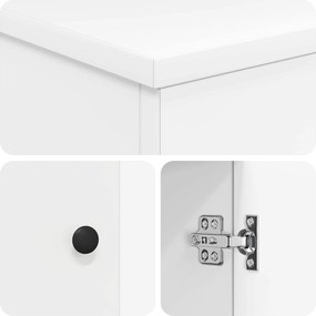 vidaXL Καθρέφτης μπάνιου με νιπτήρα Λευκό 54 x 35 x 83 εκ