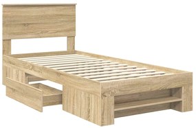 vidaXL Σκελετός Κρεβατιού Δρύς Sonoma 80 x 200 cm Επεξεργασμένο ξύλο