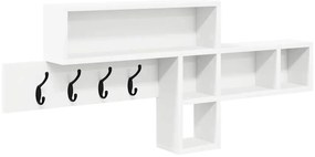 vidaXL Τοίχου Κρεμάστρα Λευκό 100 x 12 x 43.5 εκ Επεξεργασμένο ξύλο