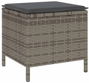 vidaXL Σέτ φαγητού για κήπο Γκρι συνθετικό ρατάν