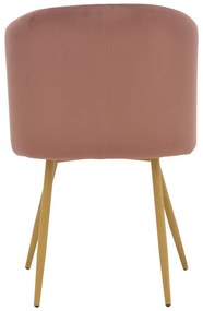 Καρέκλα Anelie pakoworld σάπιο μήλο βελούδο-πόδι φυσικό μέταλλο 45x59x78εκ | Συσκευασία 2 τμχ