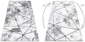 Σύγχρονο χαλί COZY Polygons, γεωμετρική, τρίγωνα - δομική δύο επίπεδα μαλλιού γκρι