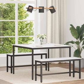 vidaXL Τραπεζαρία Λευκό 110 x 110 x 75 cm Στερεά ξυλεία πεύκου