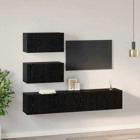 vidaXL Σετ επίπλου τηλεόρασης 4 pcs Μαύρη δρυς 80 x 30 x 30 εκ