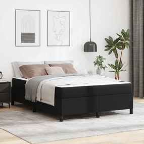 vidaXL Σκελετός κρεβατιού με στρώμα Μαύρο 140 x 200 cm Τεχνητό δέρμα